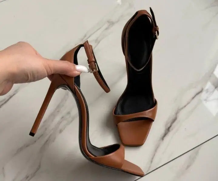 Patent Leather Open Toe Ankle Strap Sandals for Women