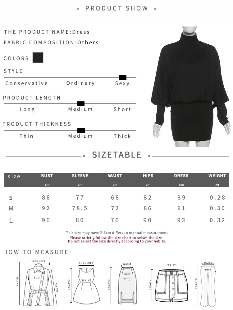 Autumn Peach Backless Turtleneck Bodycon Dress for Women