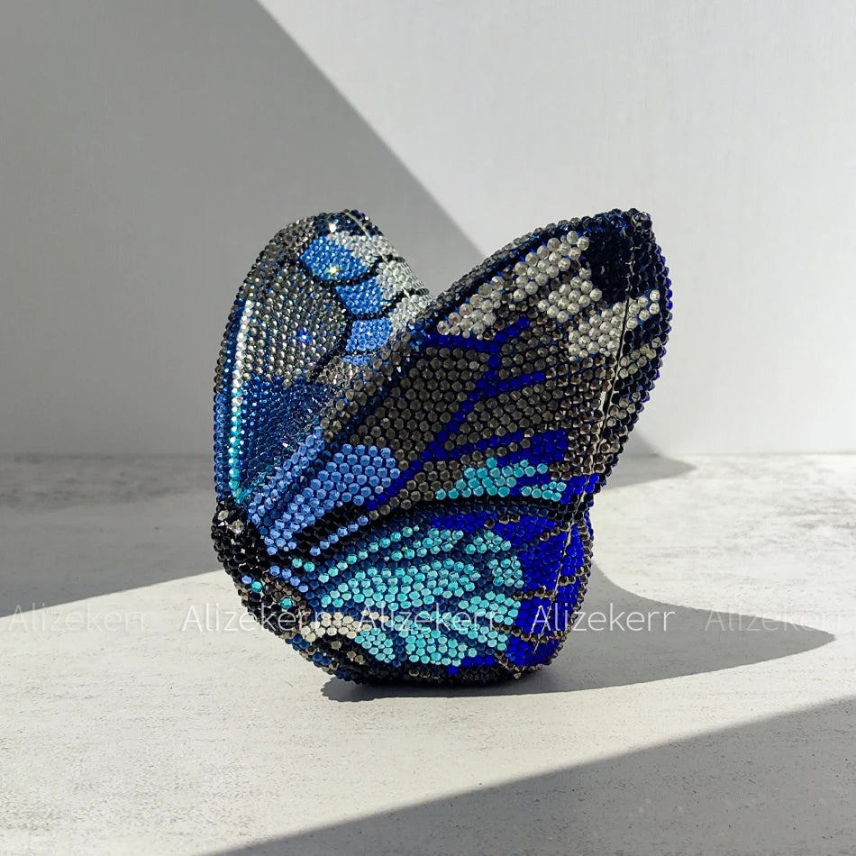 Alizekerr Butterfly Diamond Evening Bags Women 2025 Luxury Designer Gorgeous Rhinestone Clutch Purses And Handbags Wedding Party