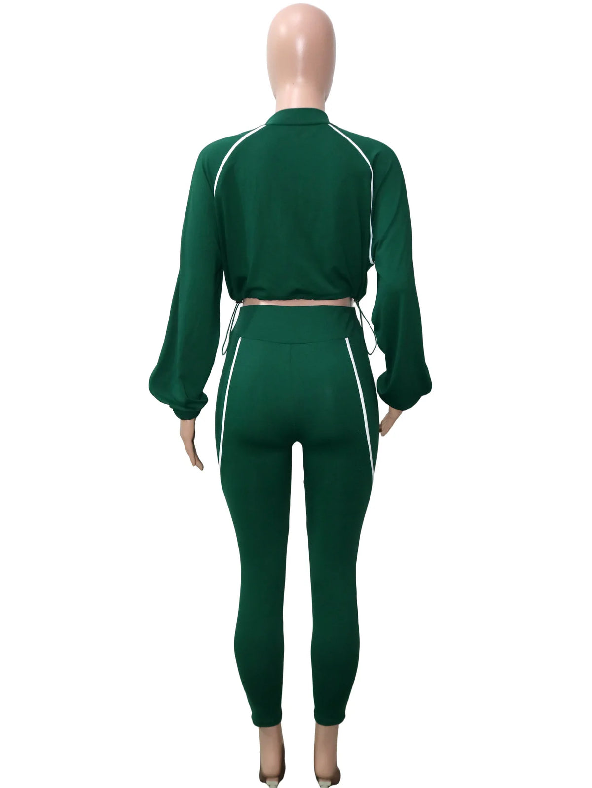 Slim Fit Long Sleeve Top and Pants Set for Women