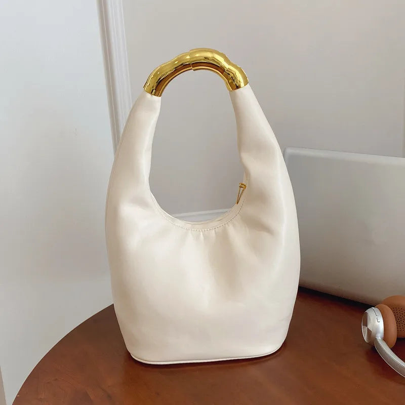 Soft Leather Top Handle Tote Bag