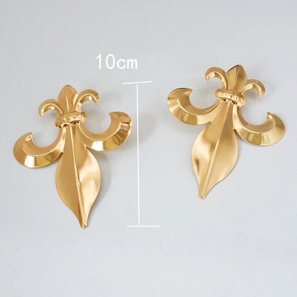Fashion Jewelry Big Gold Color Round Geometric Earrings Dangle Drop Earrings For Women African Wedding Party Gifts