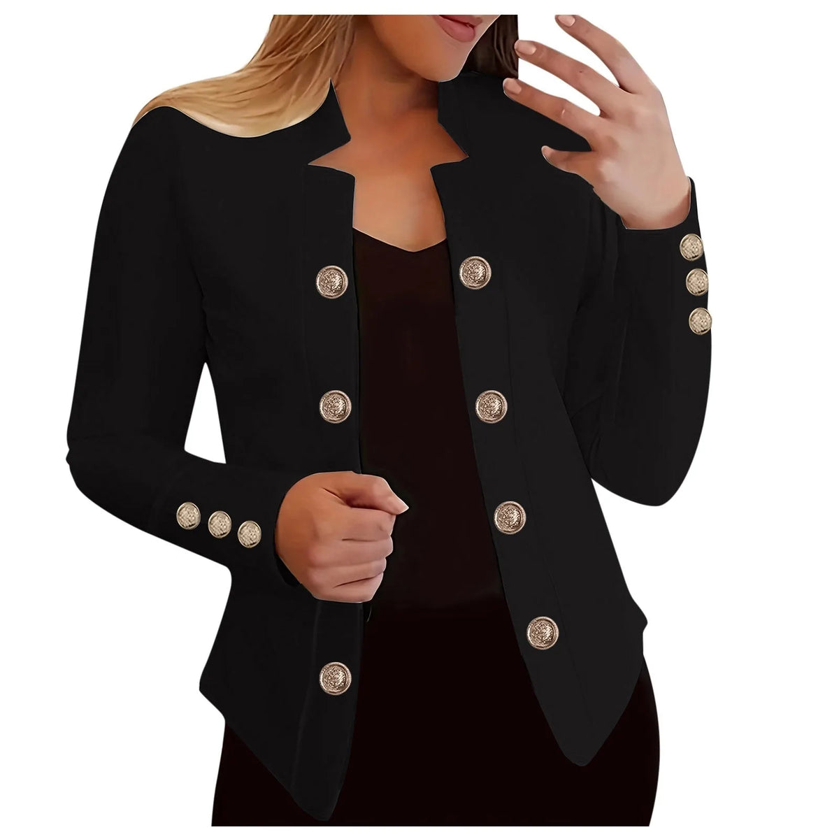 Lightweight Cropped Hooded Office Jacket for Women