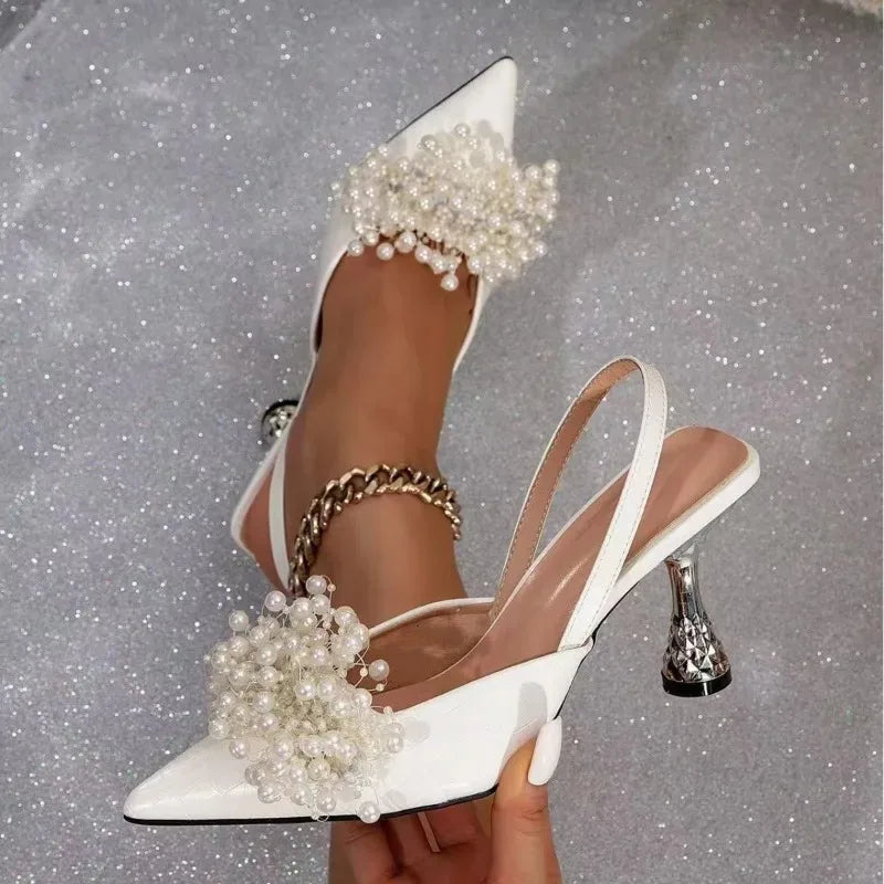 Elegant Leather Ankle Strap Kitten Heel Sandals for Women