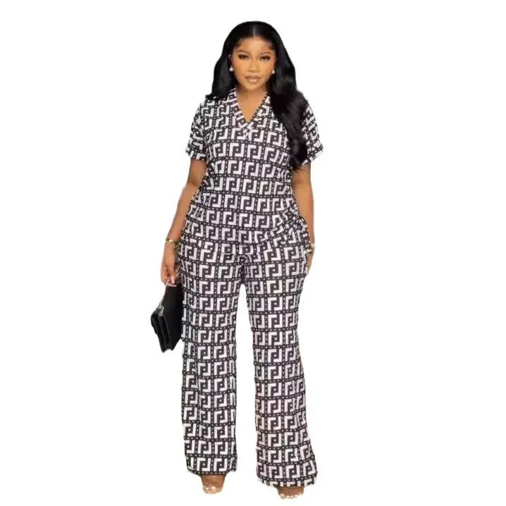 Printed Summer Two-Piece Pants Set