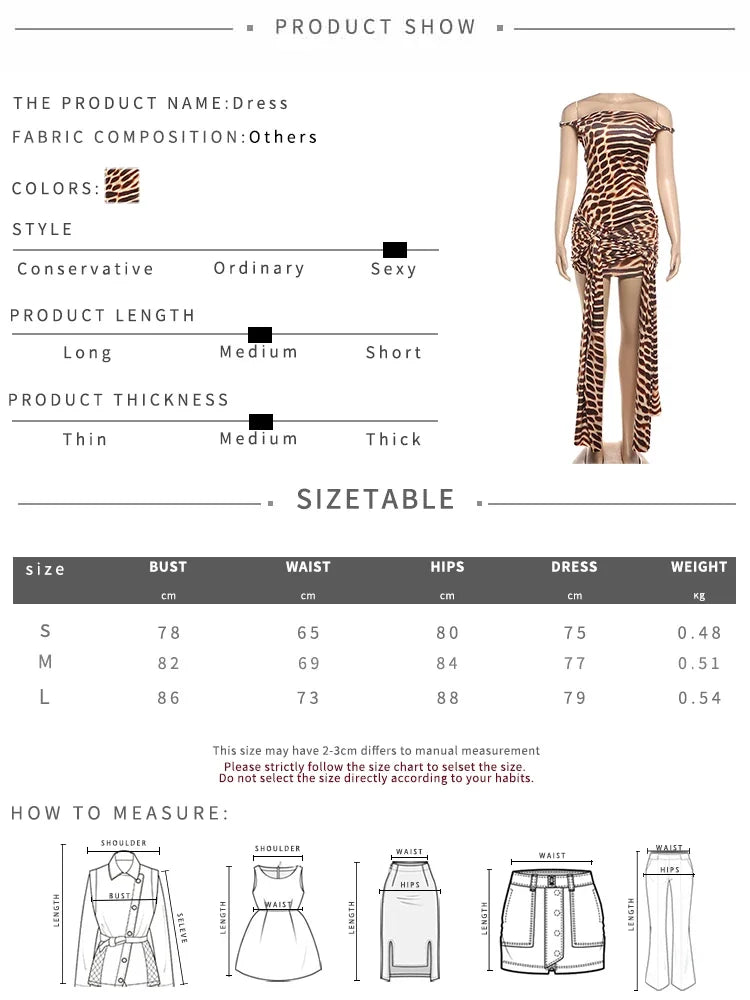 Tiger Stripe Print Bodycon Mini Dress With Tassel Detail for Women