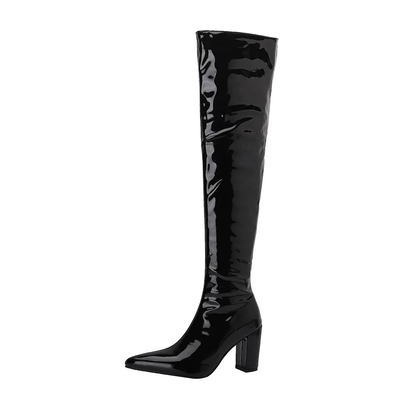 Sexy Over The Knee Boots Pointed Toe Zipper for Women