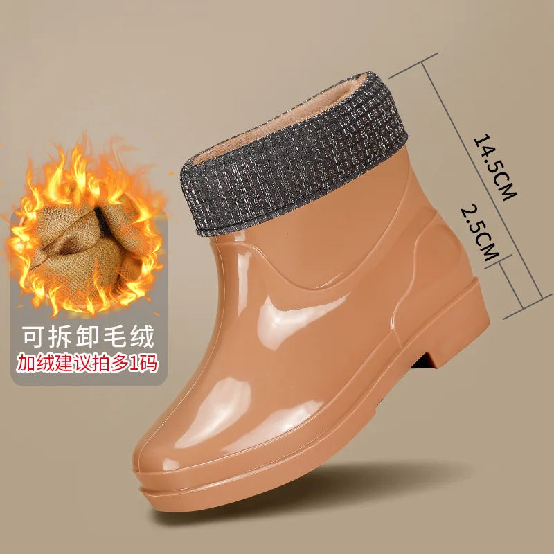 Bright Green Knee High Rain Boots With Antislip Sole for Women