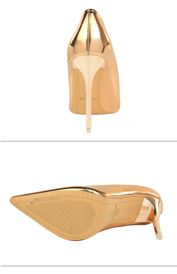 Classic Patent Leather Stiletto High Heel Pumps for Women