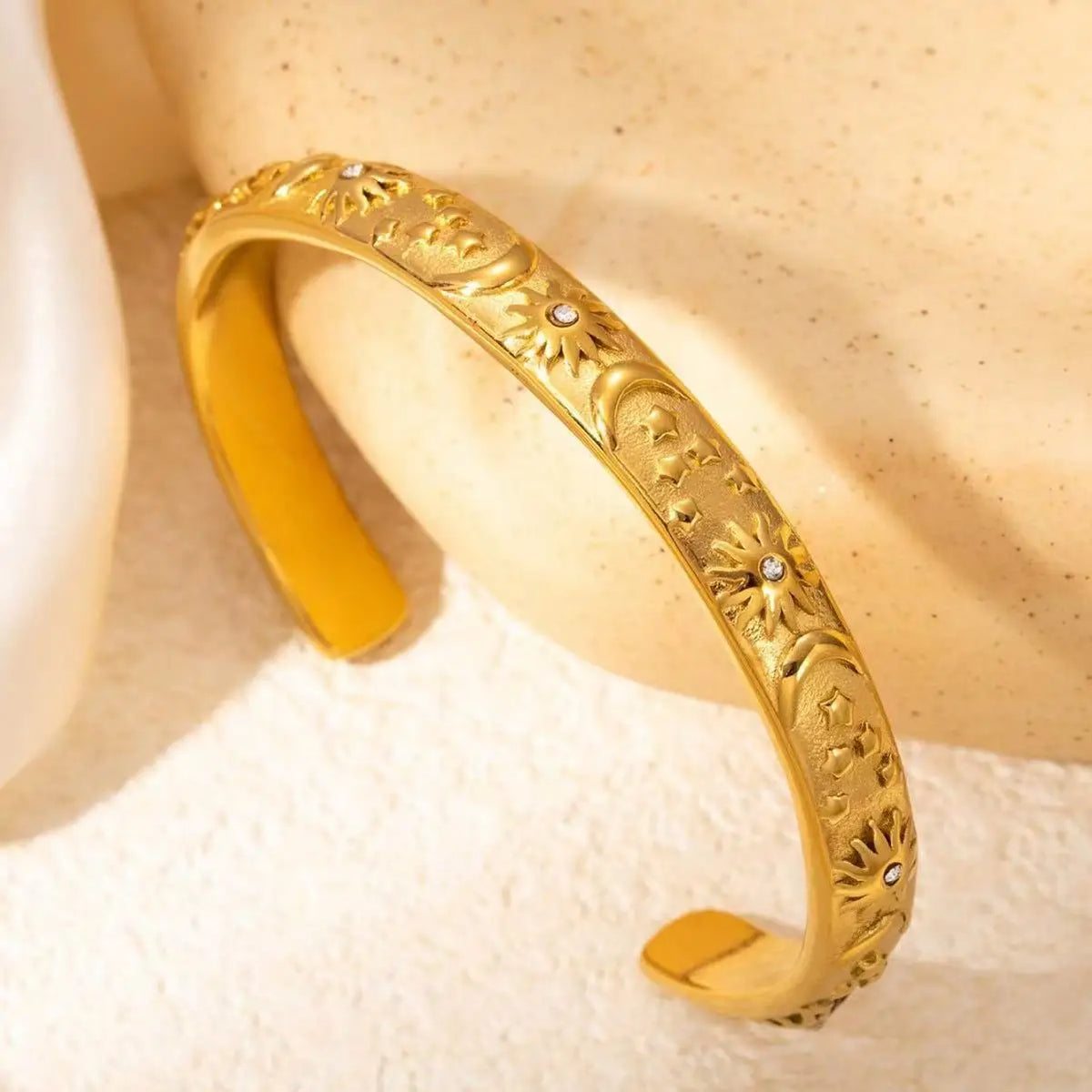 Gold Plated Celestial Cuff Bracelet
