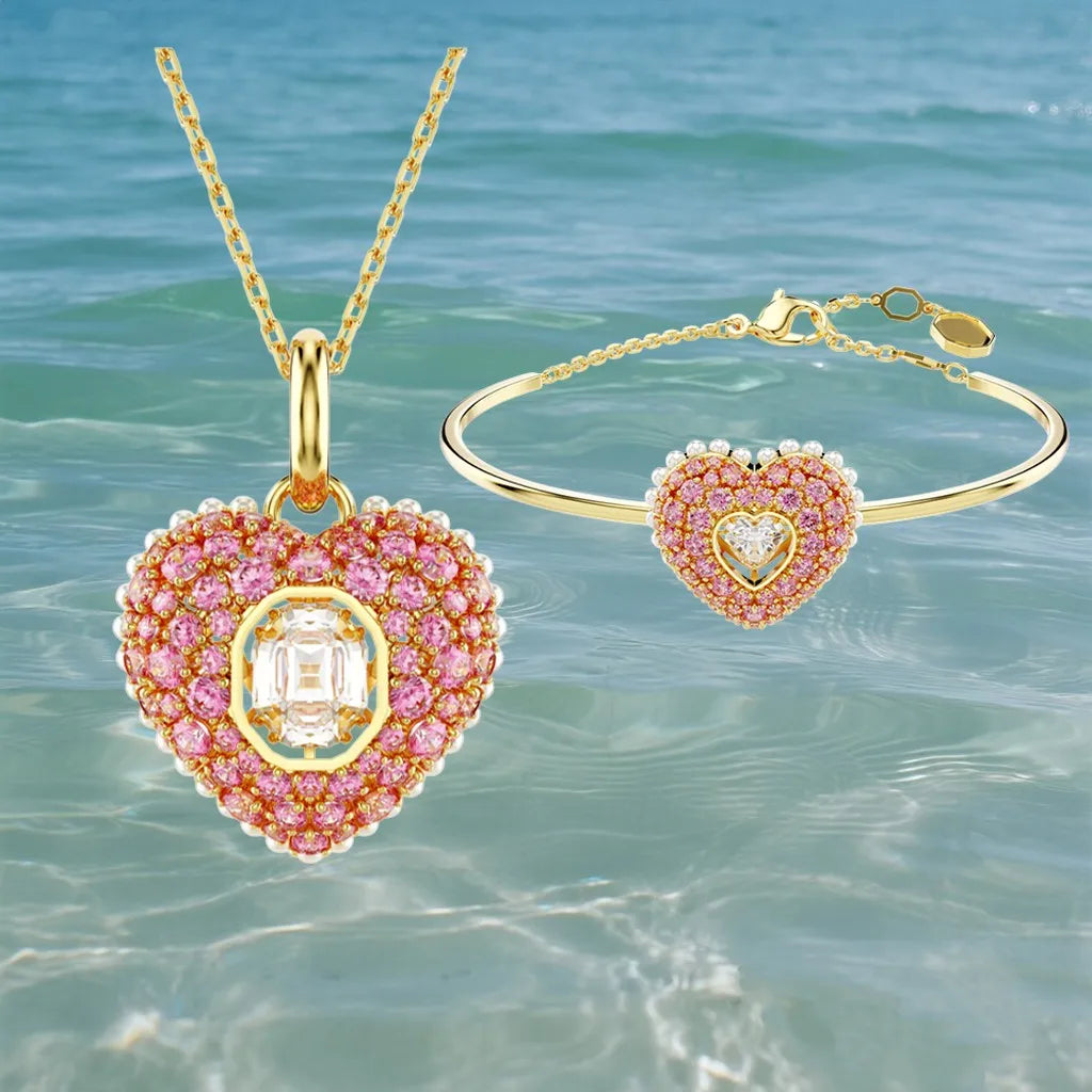 Gold Plated Sparkling Zirconia Crystal Pendant for Women