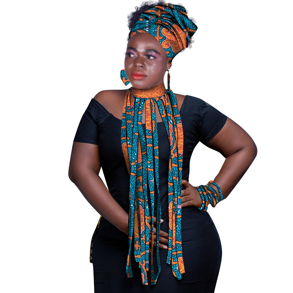 Ethnic Chic Multicolor Headwrap Jewelry Set for Women