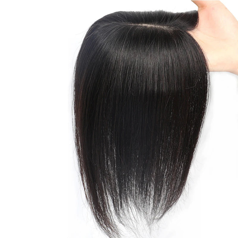 Natural Straight Silk Base Human Hair Topper for Women