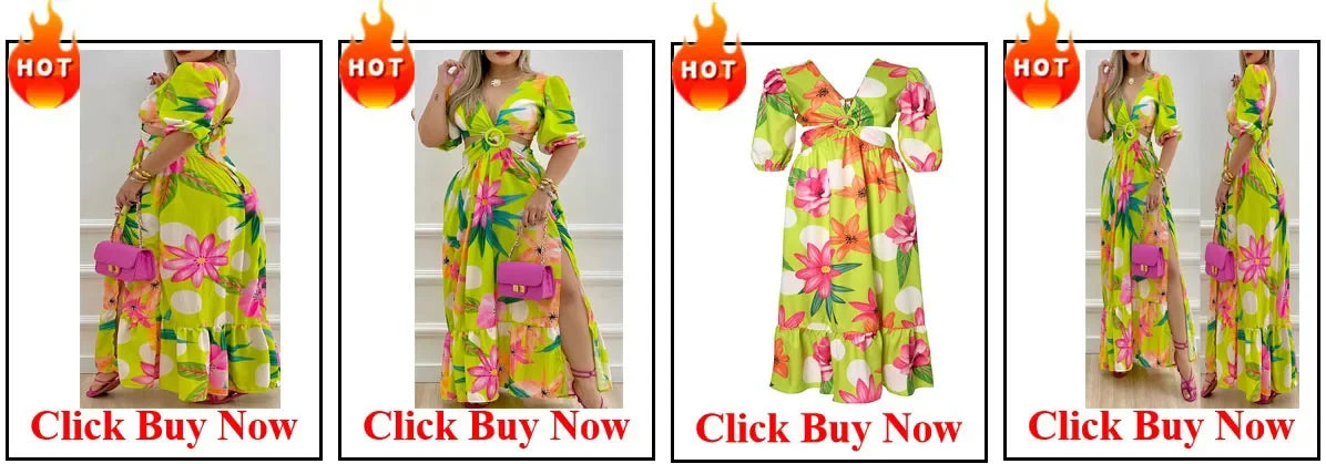 Customized African Wedding Party Dreses for Women Spring Autumn African Short Sleeve V-neck Polyester Green Pink Red Long Dress
