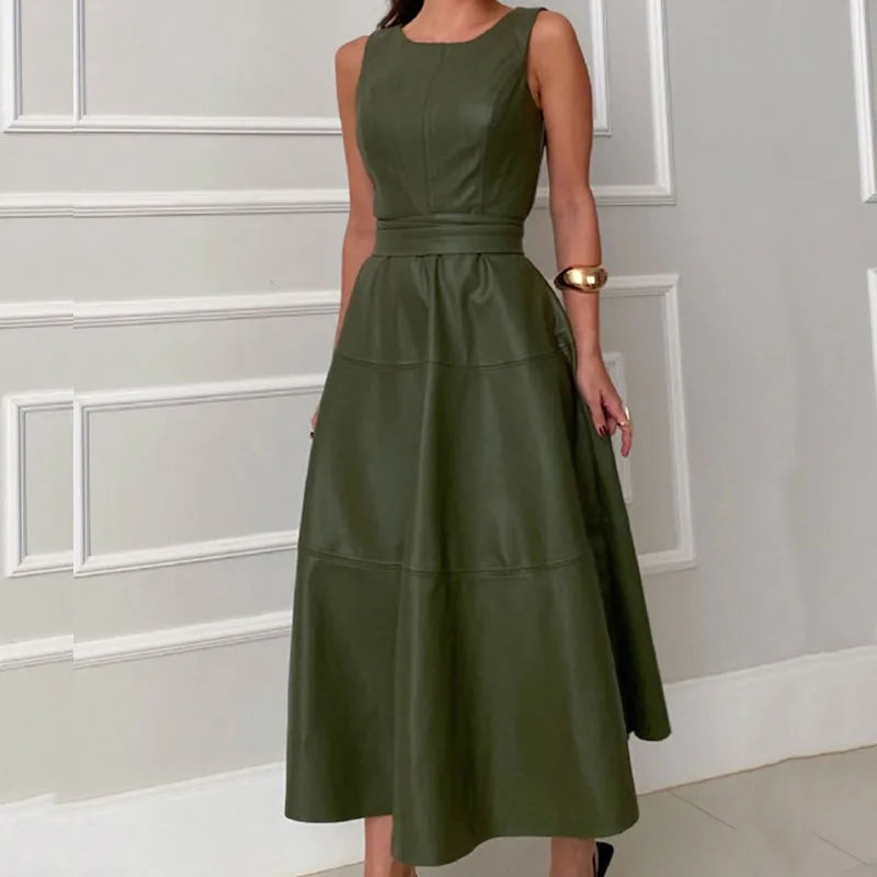 Pleated Open Back Party Dress