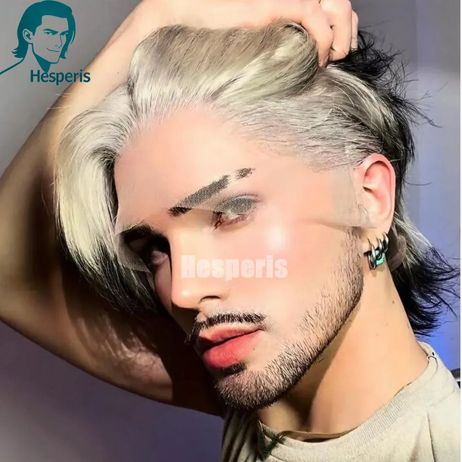 Transparent Lace Iced Blonde Razor Cut Mullet Wig For Women