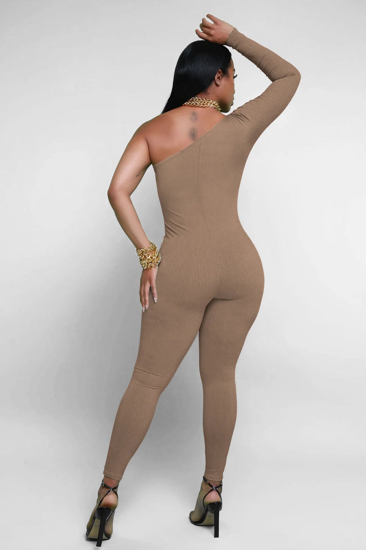 Slim Fit Knitted Full Length Club Jumpsuit for Women