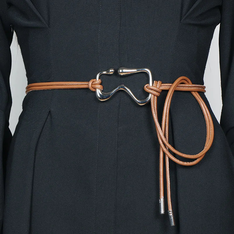 Fashion Braided Gold Knot Waist Chain Belt for Women