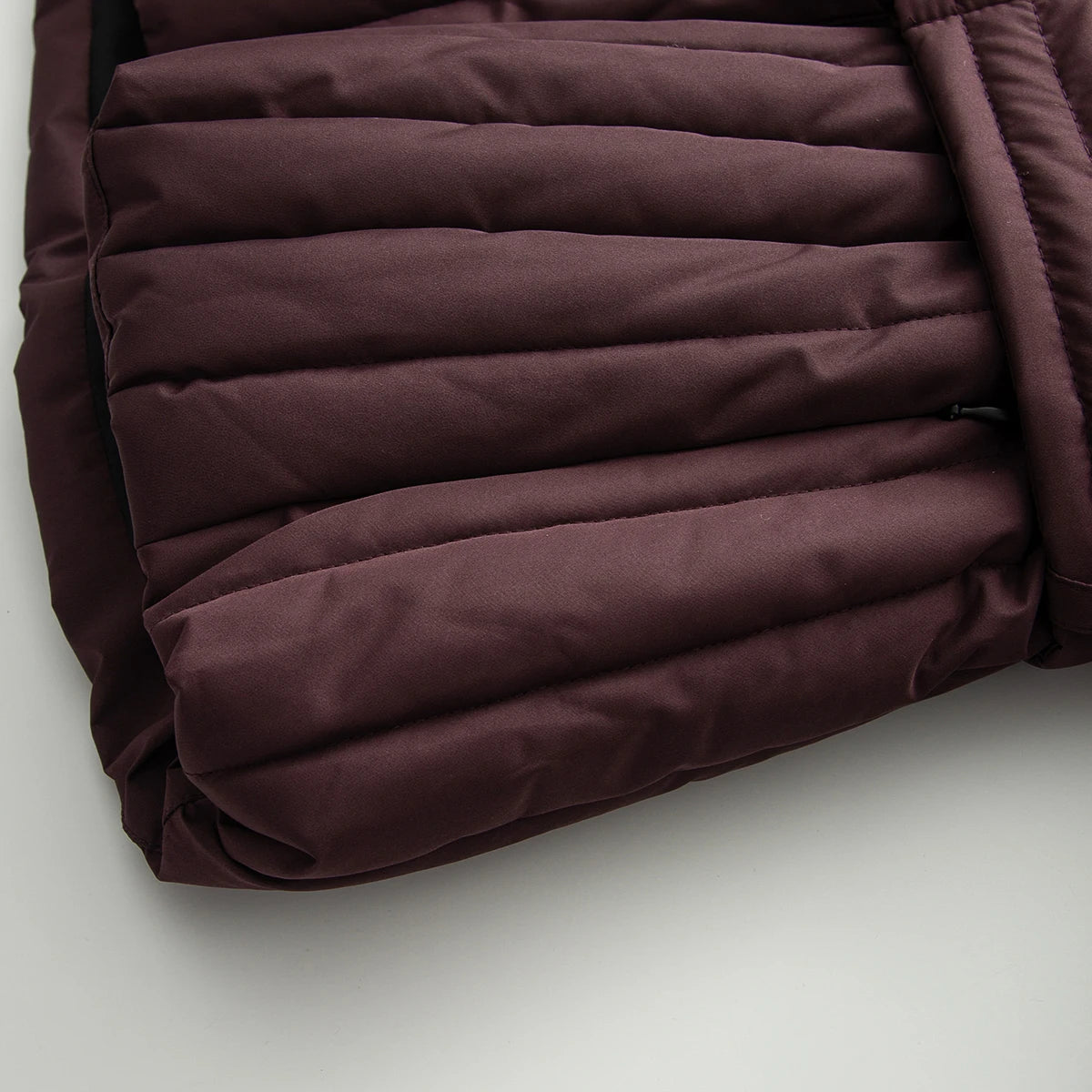 Thick Padded Windproof Burgundy Hooded Winter Parka Jacket For Women