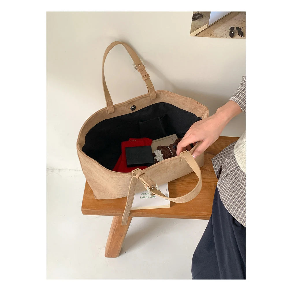 Large Capacity PU Leather Casual Soft Tote Bag for Women