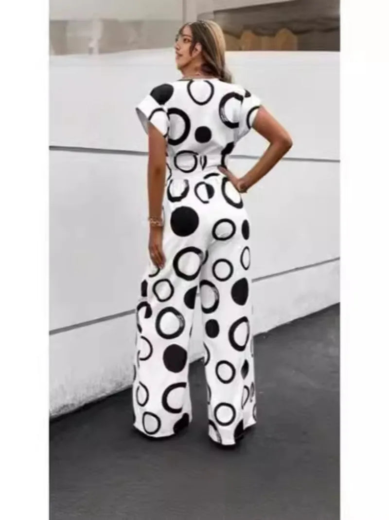 Wide Leg Belted Boho Jumpsuit