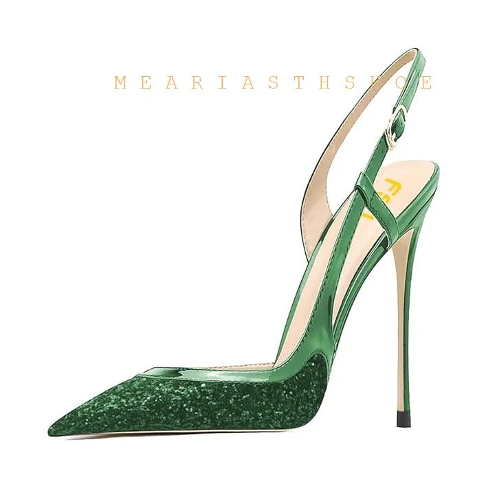 Black Lace Mesh Pointed Toe Side Open Slim High Heel Sandals For Women