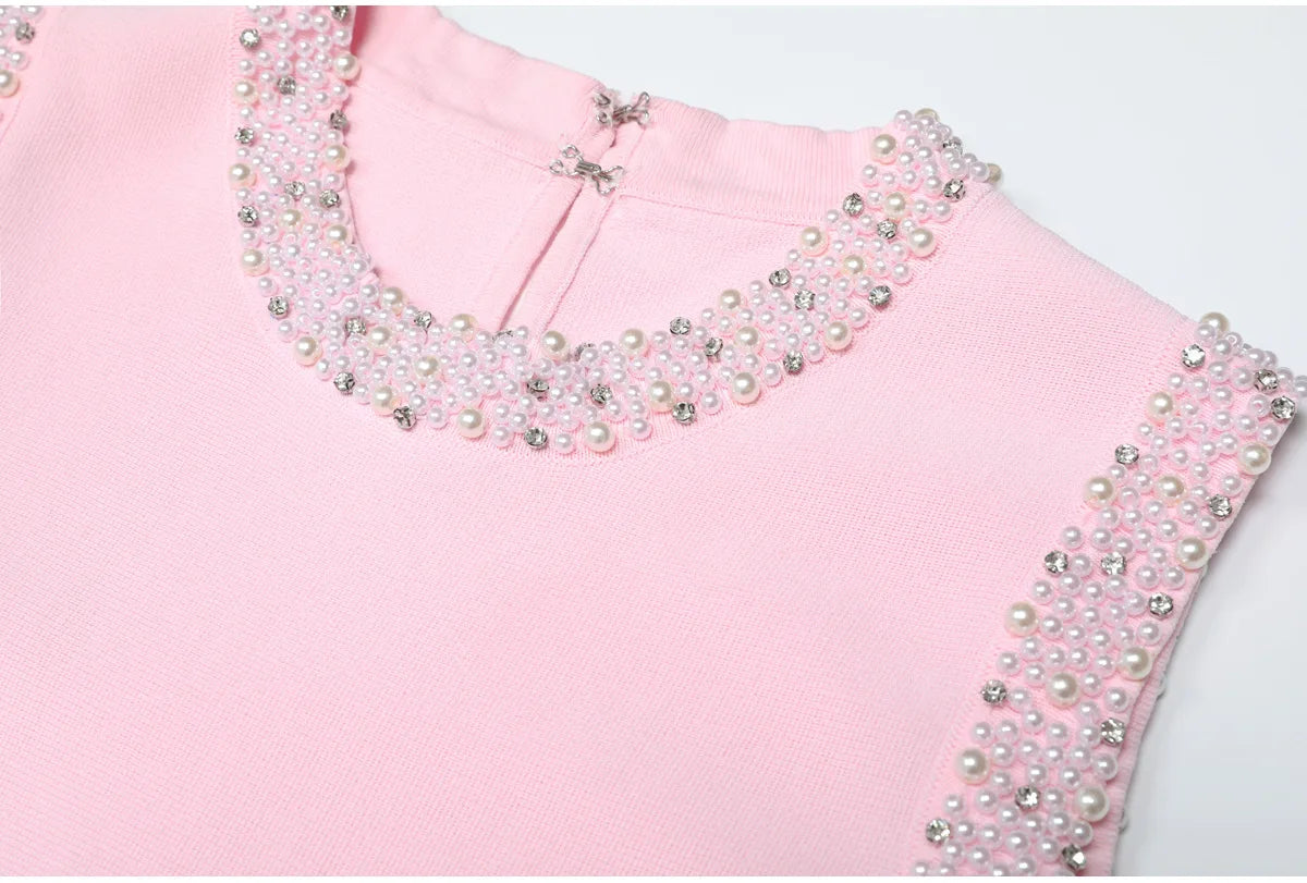 2026 Spring and Summer New High-end Heavily Rhinestone Sleeveless Maxi Dress Women's Fashion Slim-fit Elegant Party Gown Dresses