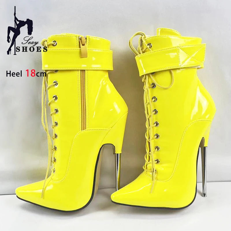 Sexy Pointed Toe Ankle Boots with Strap Wrap for Women