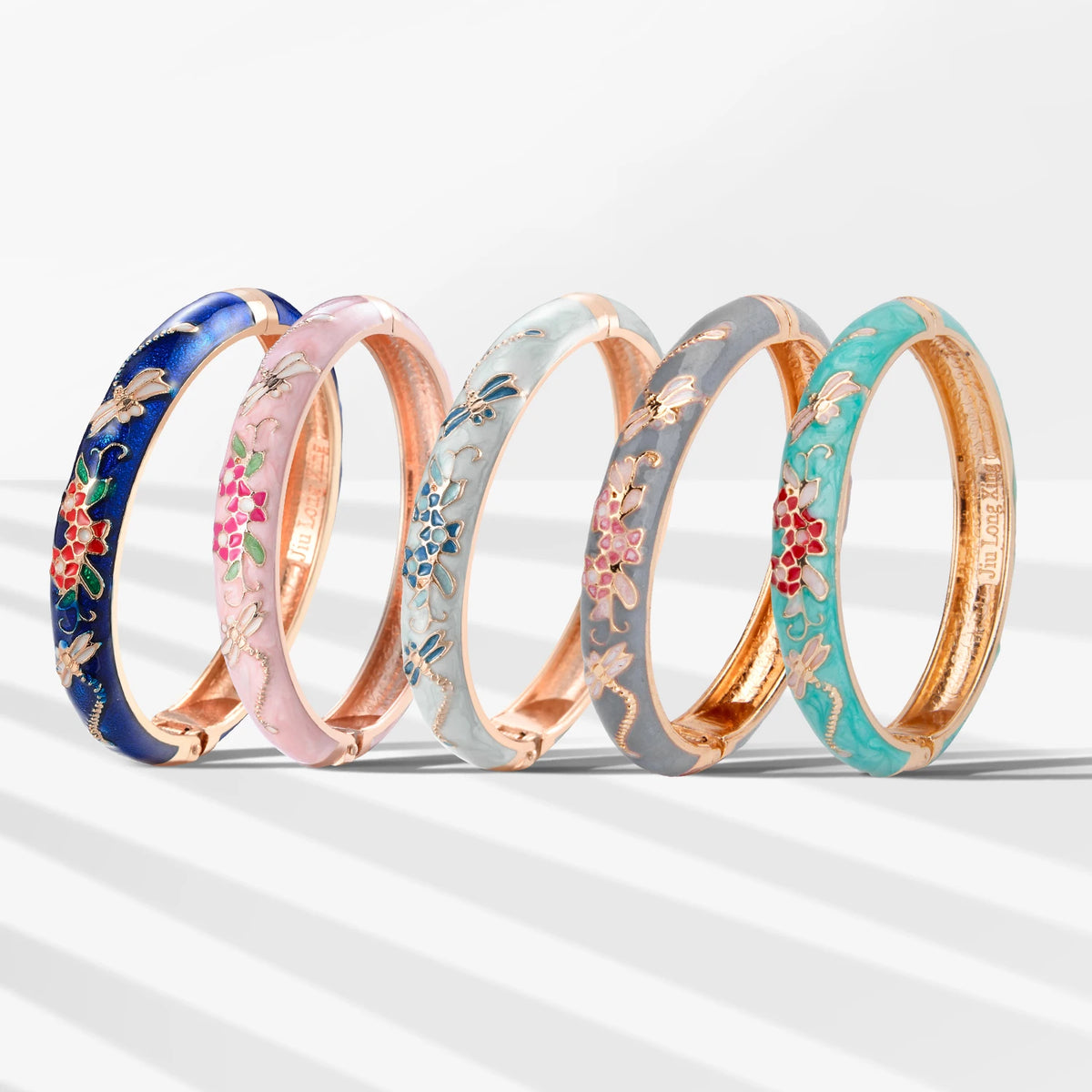 Floral Enamel Bangle Bracelet