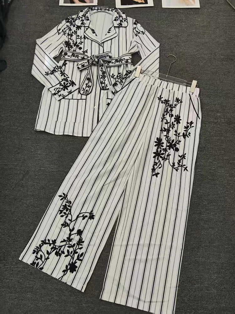 Striped Shirt And Trousers Set