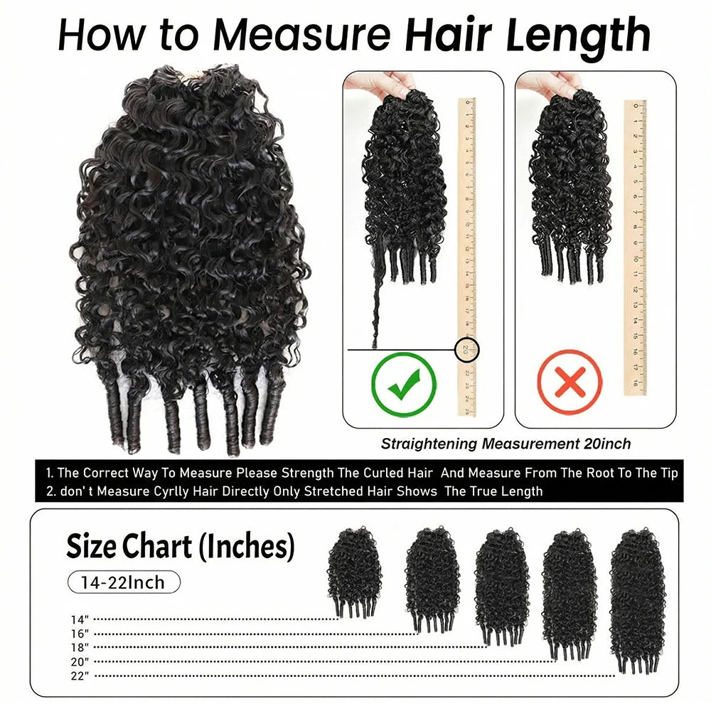 Pre Separated Curly Human Hair Crochet Extensions for Women
