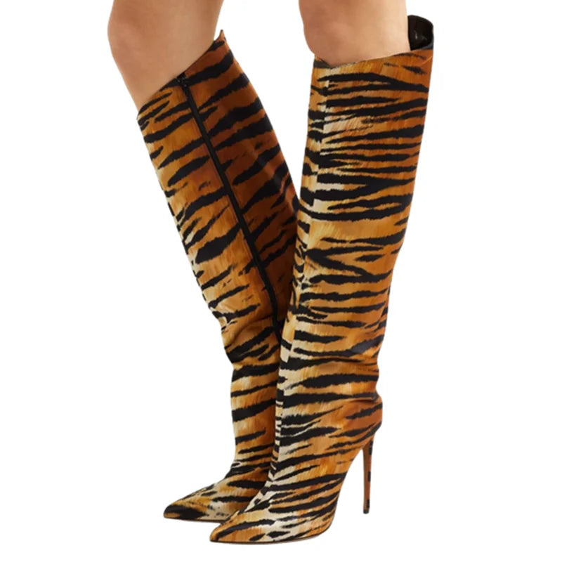 Over The Knee Pointed Toe High Heel Boots for Women