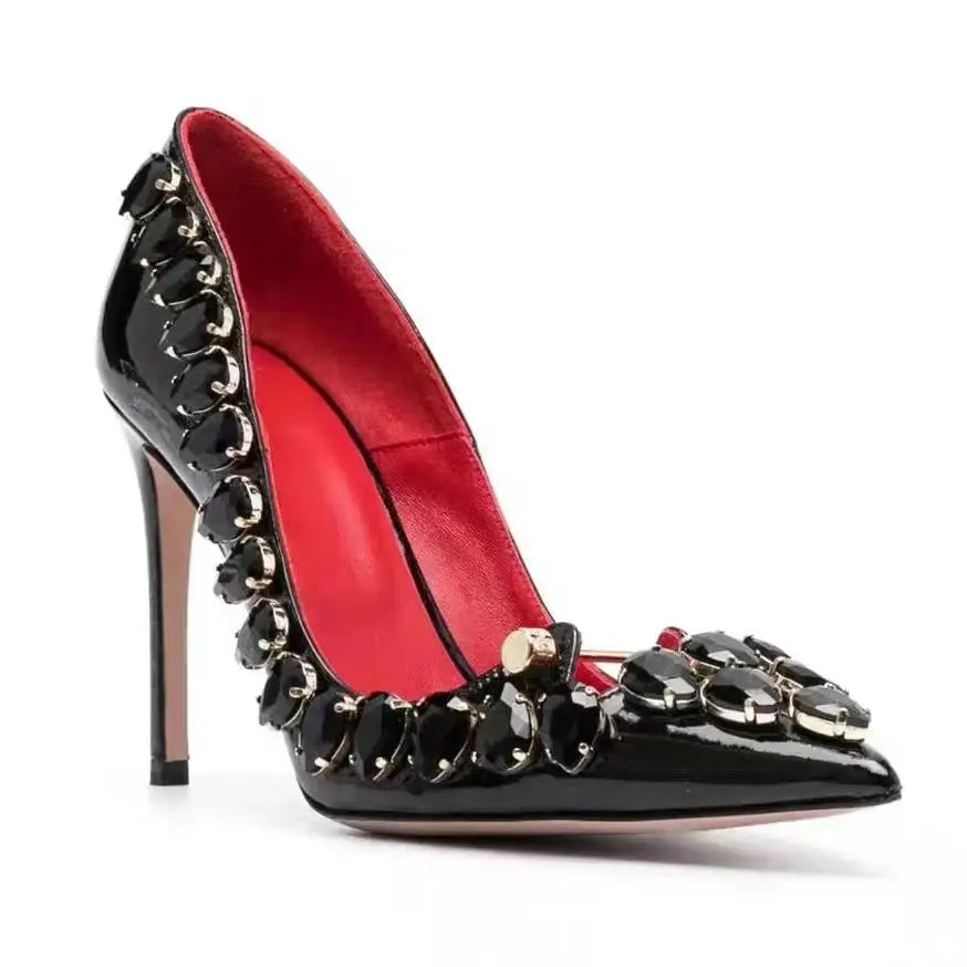 Crystal Embellished Metal Decoration Pumps for Women