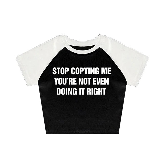 Y2K Letter Print Crop Top
