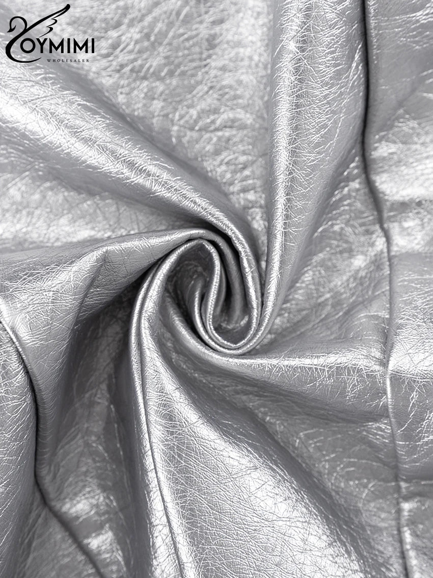 Oymimi Sexy Sliver Bodycon Dress Lady Fashion Slim O-Neck Sleeveless Mini Dress Elegant Classic Party Dresses For Women 2023