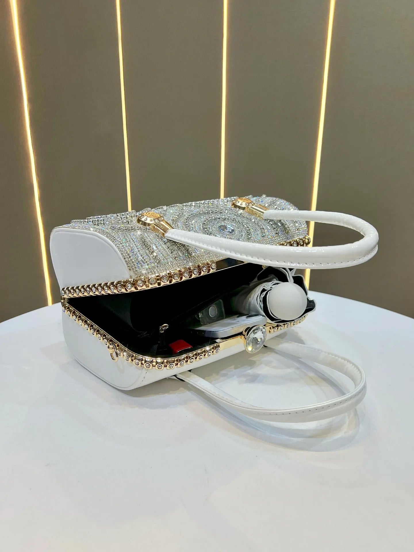 New Dinner Handbag Luxury Brand Diamond-encrusted Sparkling Dinner Party Handbag Fashion Trend Women's Shoulder Crossbody Bag