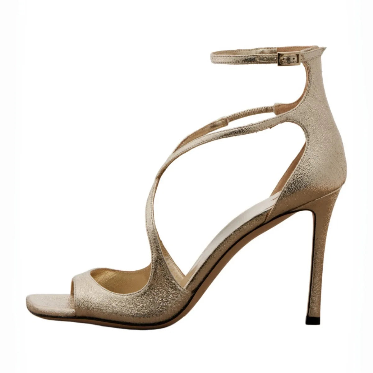 Elegant Rhinestone Crisscross Strap Stiletto Sandals for Women