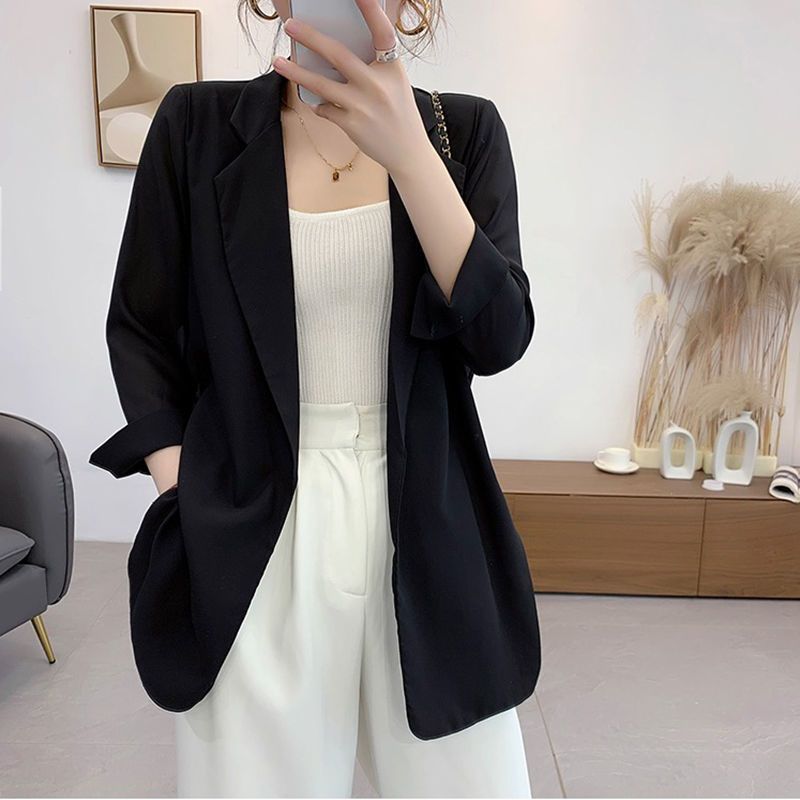 Purple Blazers Jacket for Women Fall Outfits Korean Long Trend Clothing Casual Women's Blazer Suits Tailoring 2025 Spring Coats