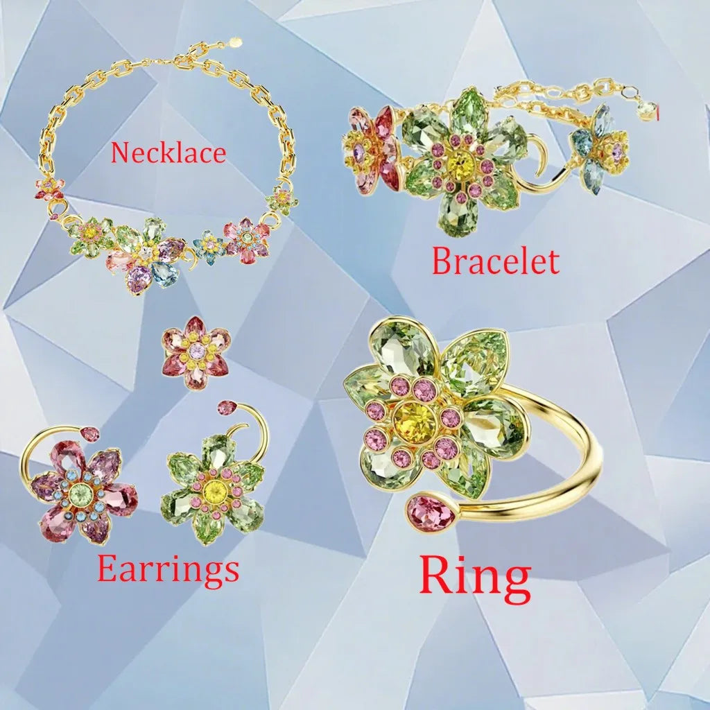 Gold Plated Zirconia Crystal Pendant Set for Women