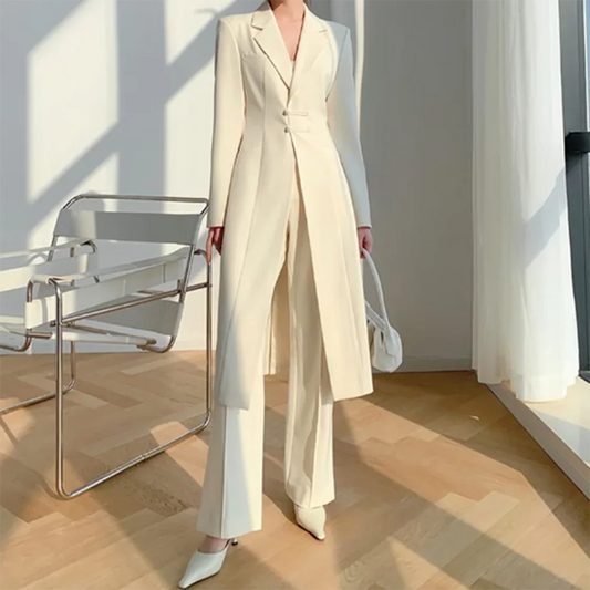 2024 Autumn New Arrival Women Pants Suits Single Breasted Peak Lapel (Blazer+Pants) Conjuntos Para Mujeres 2 Piezas Slim Fit