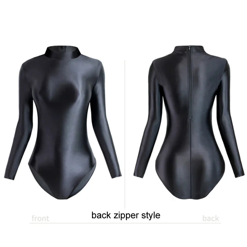 Silky Glossy One Piece Swimsuit