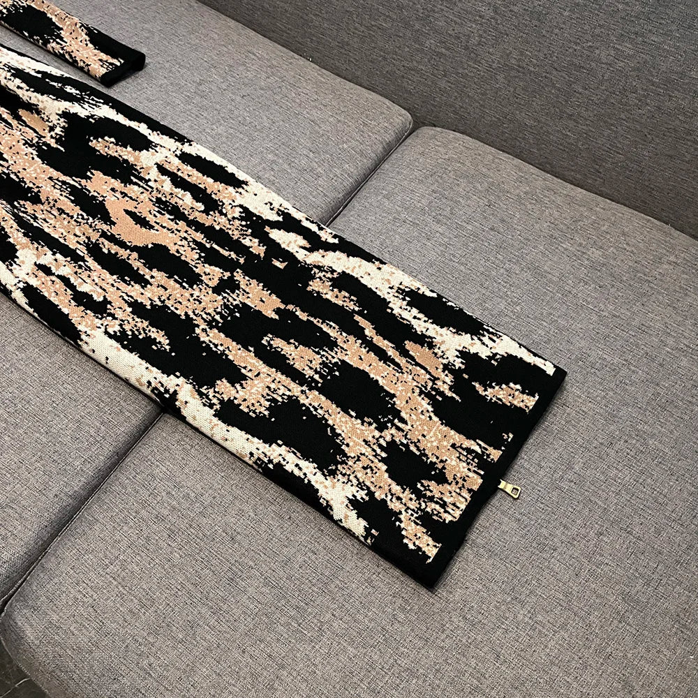 Leopard Print Long Sleeve Sheath Dress