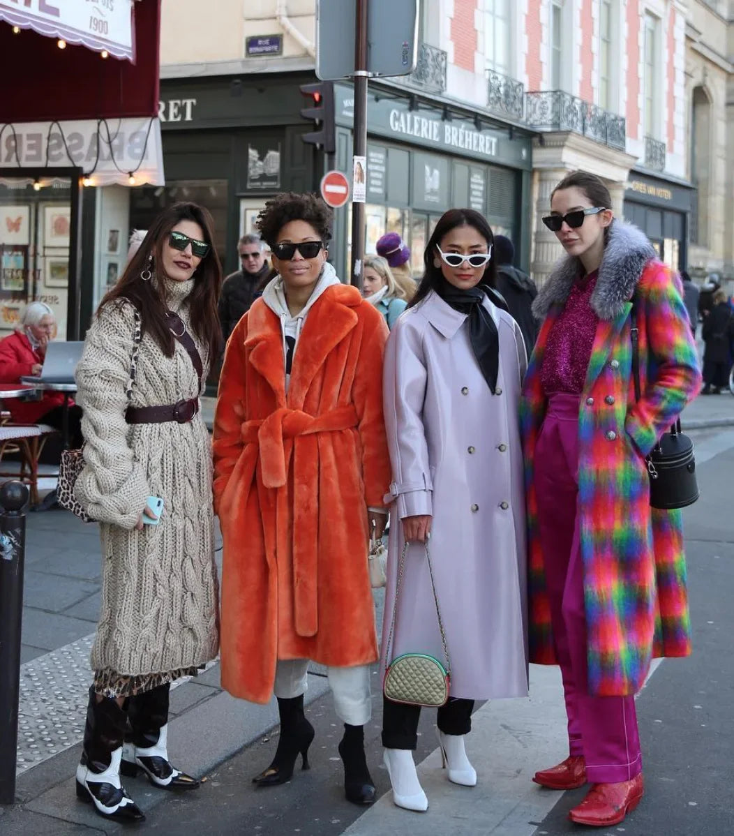 Long Belted Faux Fur Winter Coat
