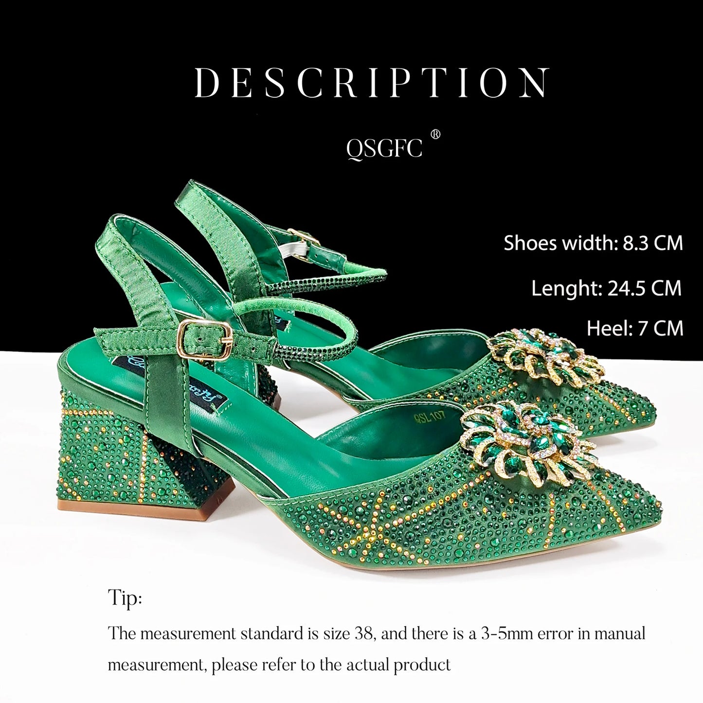 Italian Design Ladies Party Shoes Rhinestone-encrusted High Heels Pointed Toe Women's Shoes Suitable for banquets or work