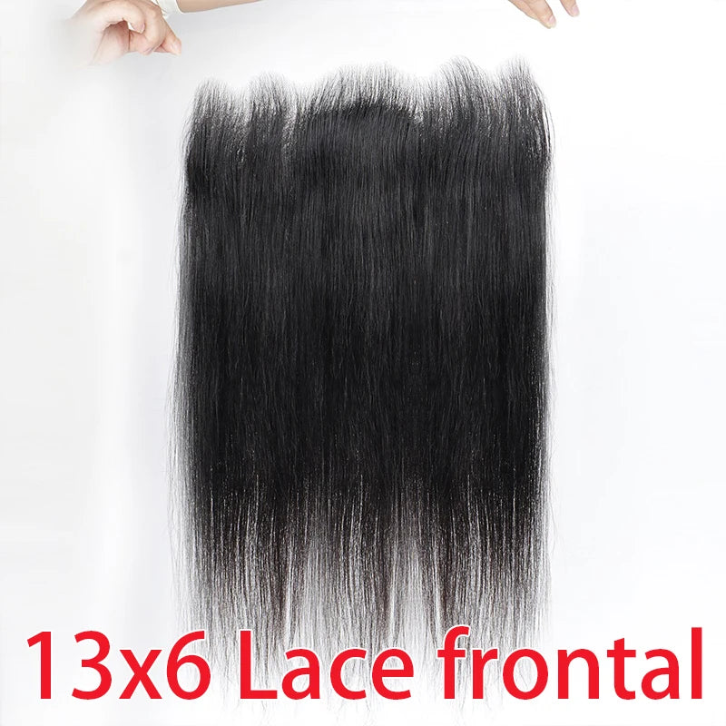 13x6 Transparent Lace Frontal Brazilian 100% Human Hair For Women Pre Plucked 4x4 Straight Lace Frontal Closure Only