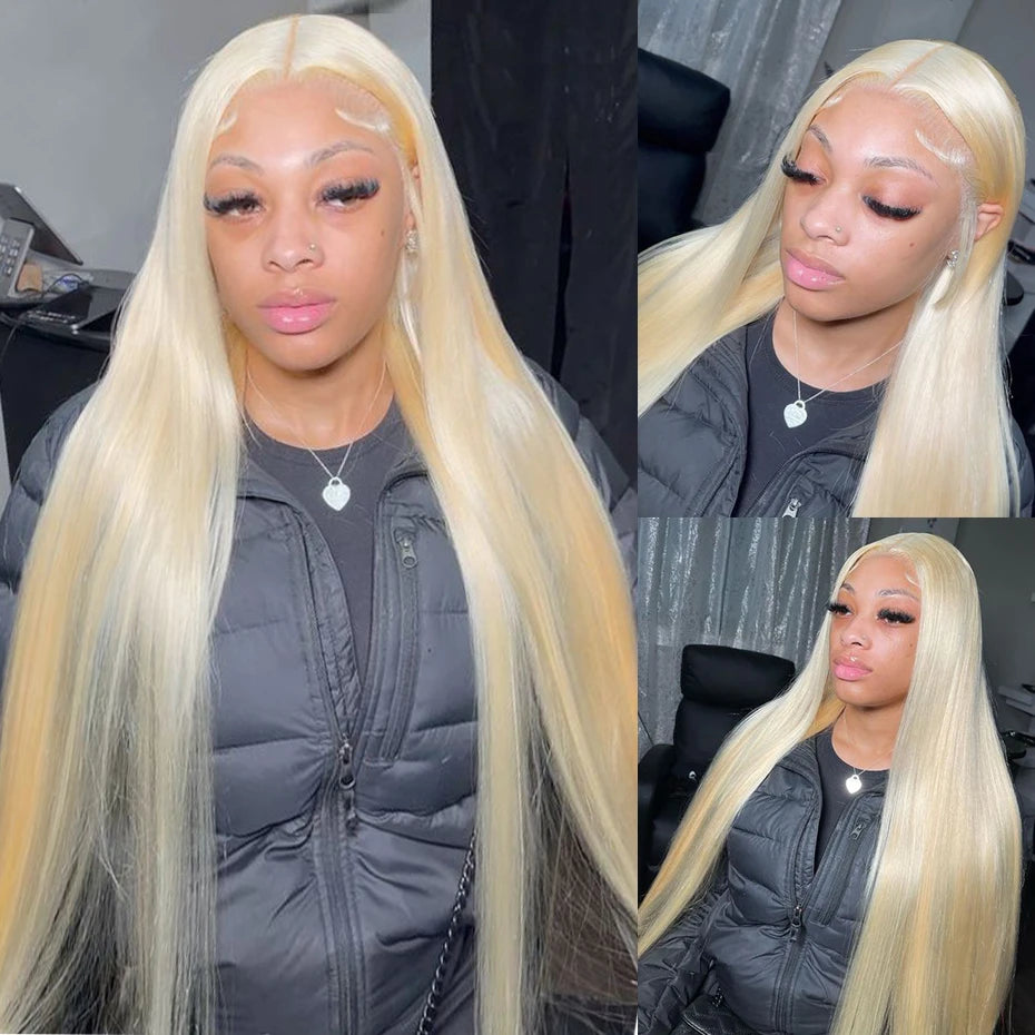 613 300% Density 30 40 Inch Lace Wig Human Hair Straight 13x4 13x6 HD Lace Front Wigs For Women Blonde Colored Human Hair Wigs
