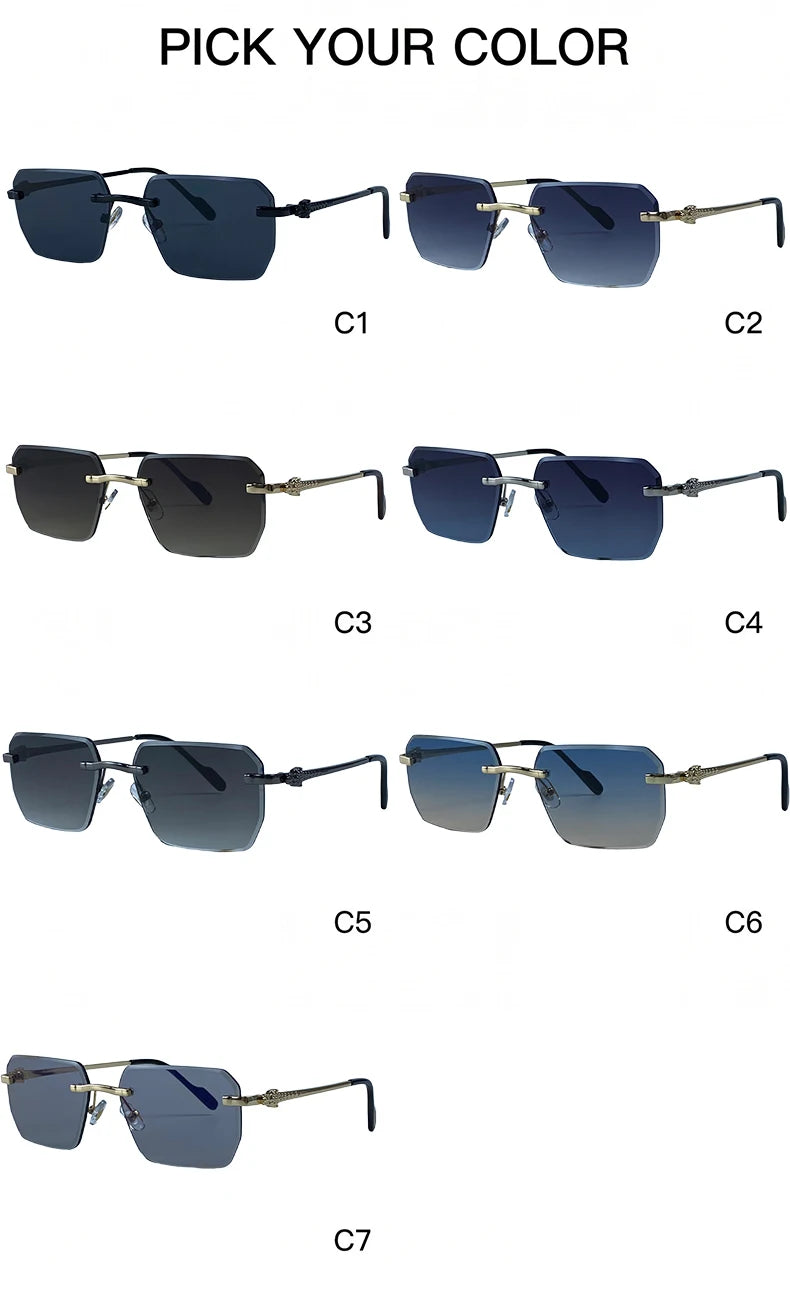 Square Rimless Fashion Sunglasses