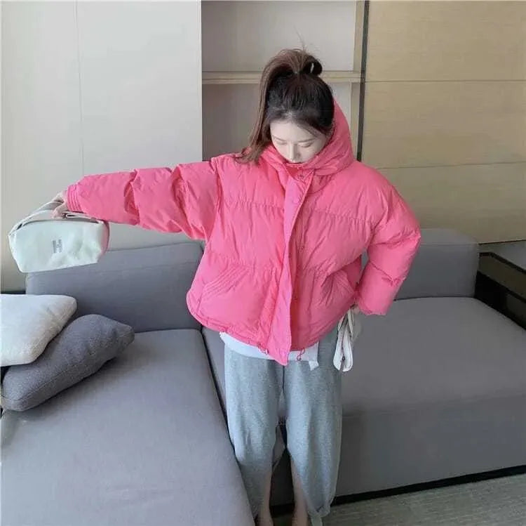 Warm Oversized Hooded Cotton Puffer Parka for Women