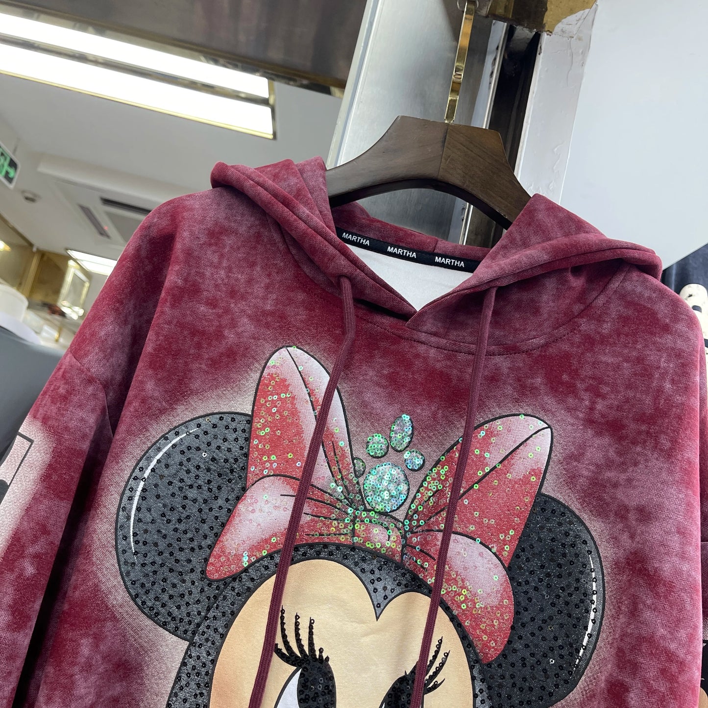 2025 Autumn Winter Heavy Industry Sequin Cartoon Loose Sudaderas Fashion Hoodie Women's Autumn Winter Hooded Pullover Sweatshirt