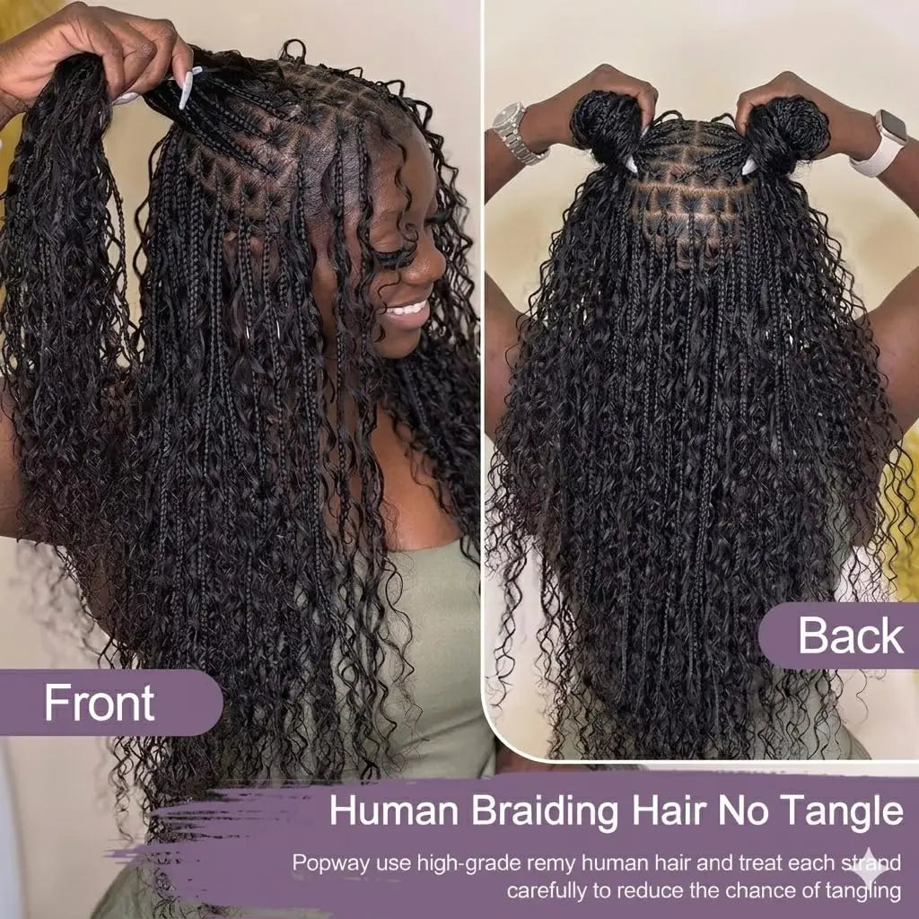 Natural Burmese Curly Human Hair Braiding Extensions for Women